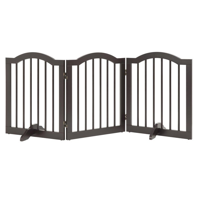 unipaws Support Feet for Wooden Pet Gate, Freestanding Dog Gate, Set of 2, Design for 0.71 inches Thickness Panel, Espresso - Image 3